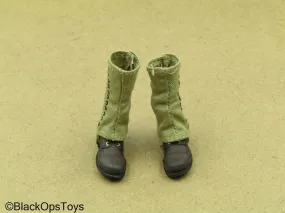 1/12 - US Army Rangers - Brown Boots w/Gaiters (Peg Type)