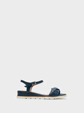 Blue T-Strap Sandals