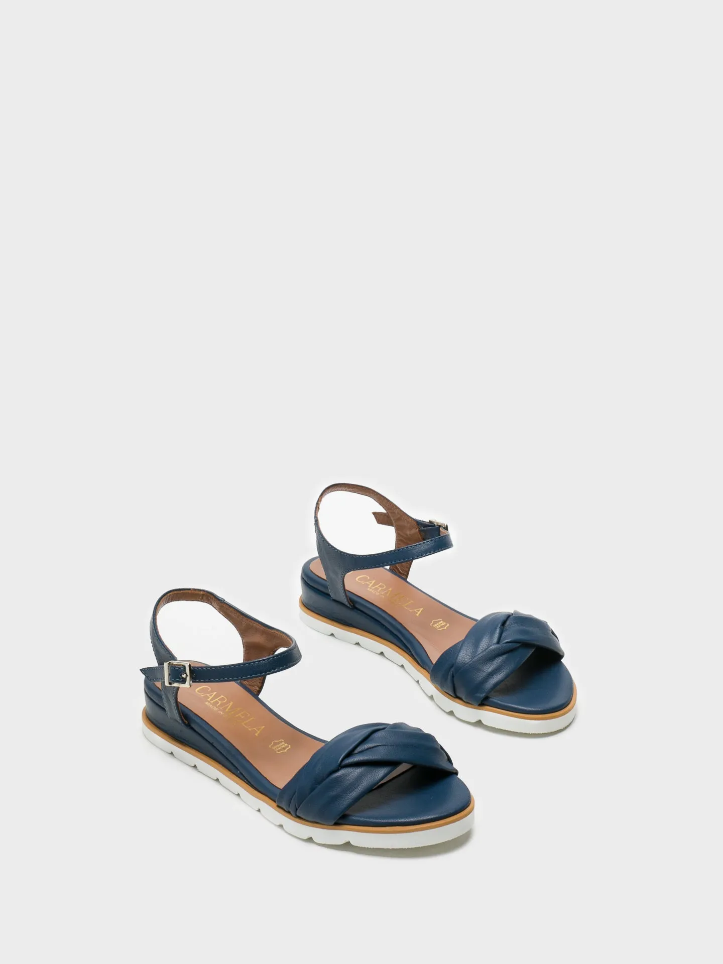 Blue T-Strap Sandals