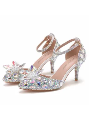 Cinderella Pointed Crystal Wedding Shoes