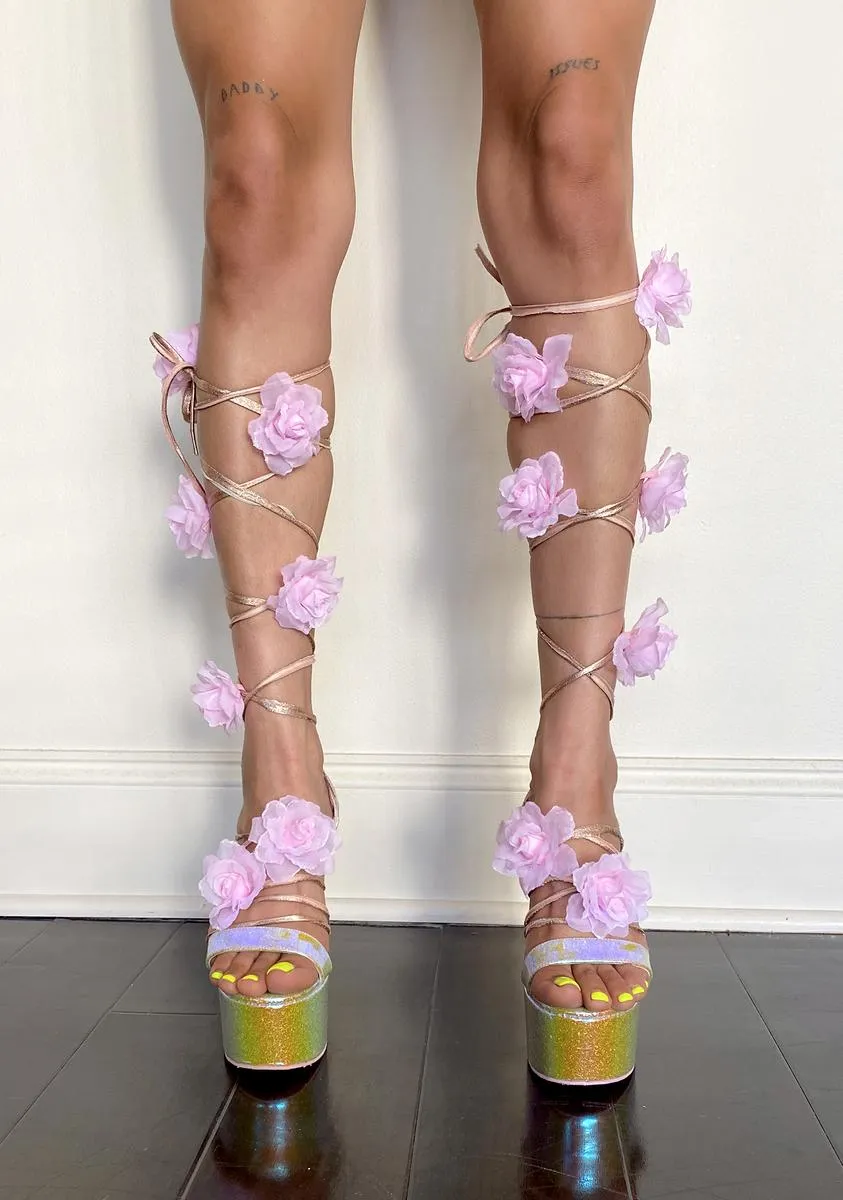 Crystal Garden Wrap Heels