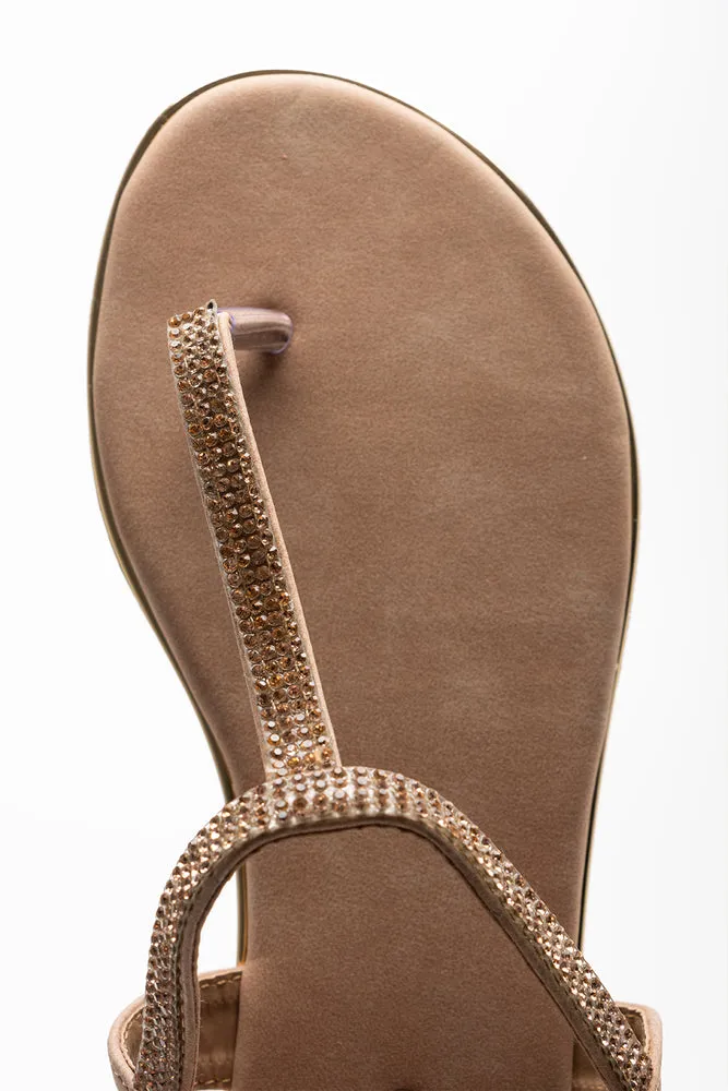 Diamante Thong Sandal Natural