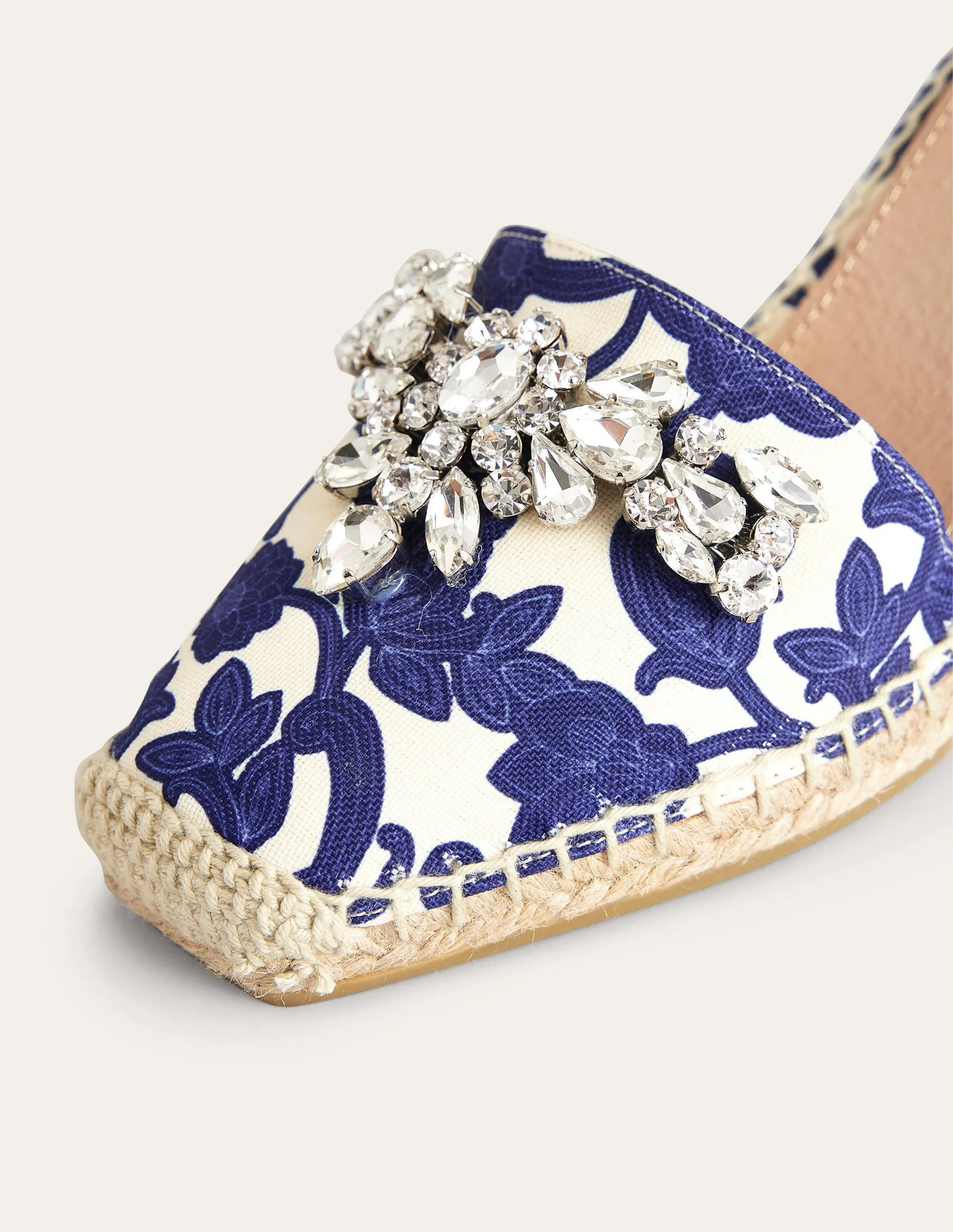 Embellished Espadrille Wedges-Blue Ribbon, Paisley Whirl