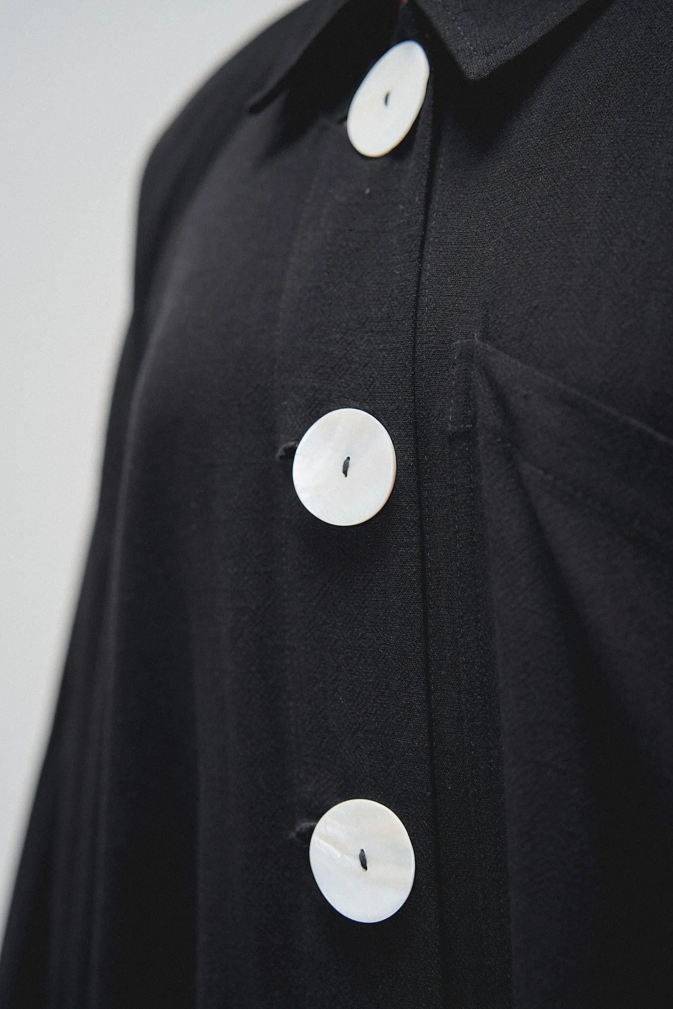 Giant Black Linen Shirt Dress Jacket