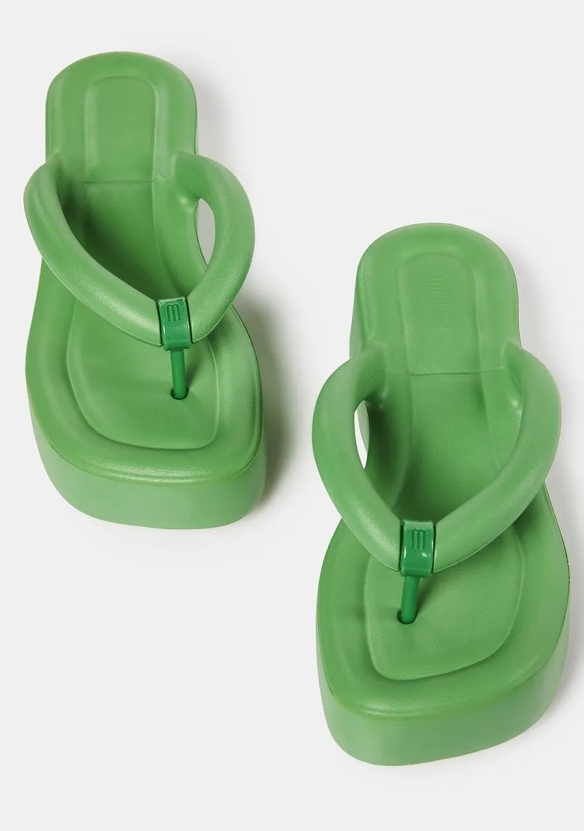 Green Free Platform Sandals