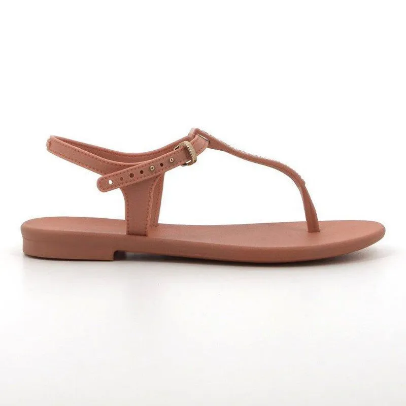 Grendha Slingback Sandals with Trim - Nude