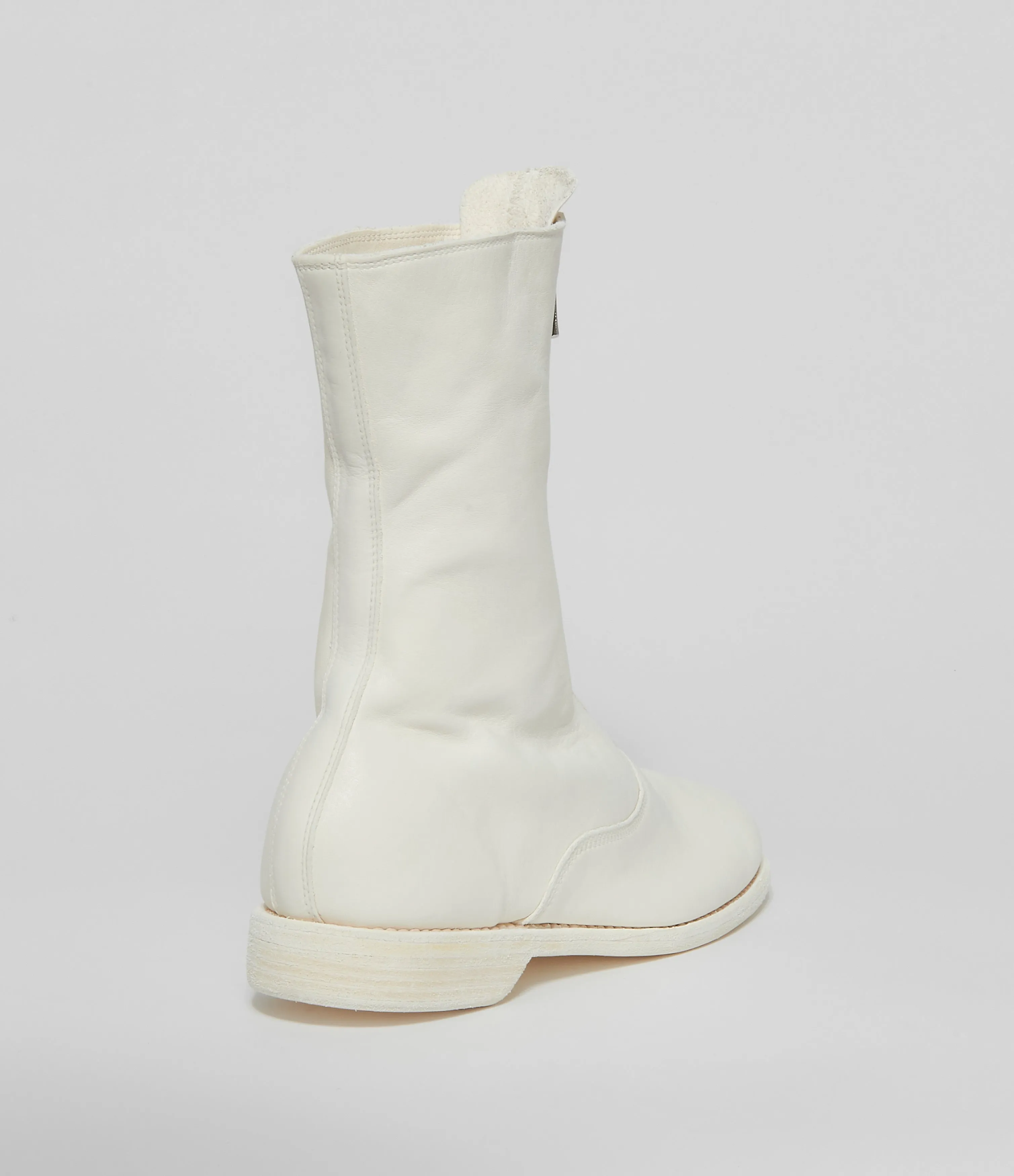 Guidi 310 White Soft Horse Full Grain Front Zip Calf-Length Army Boots