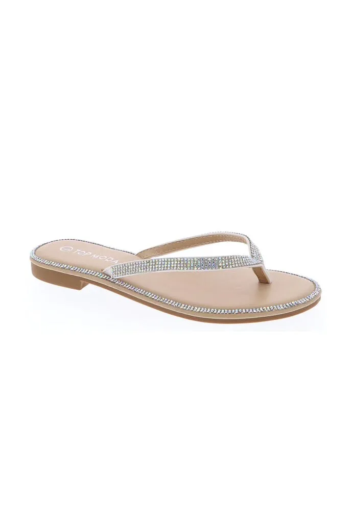 Haiti - Embellished Thong Style Flat Sandals