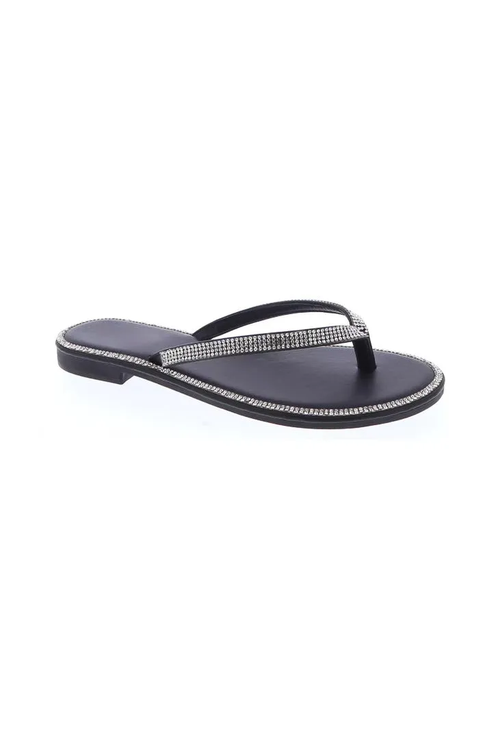 Haiti - Embellished Thong Style Flat Sandals