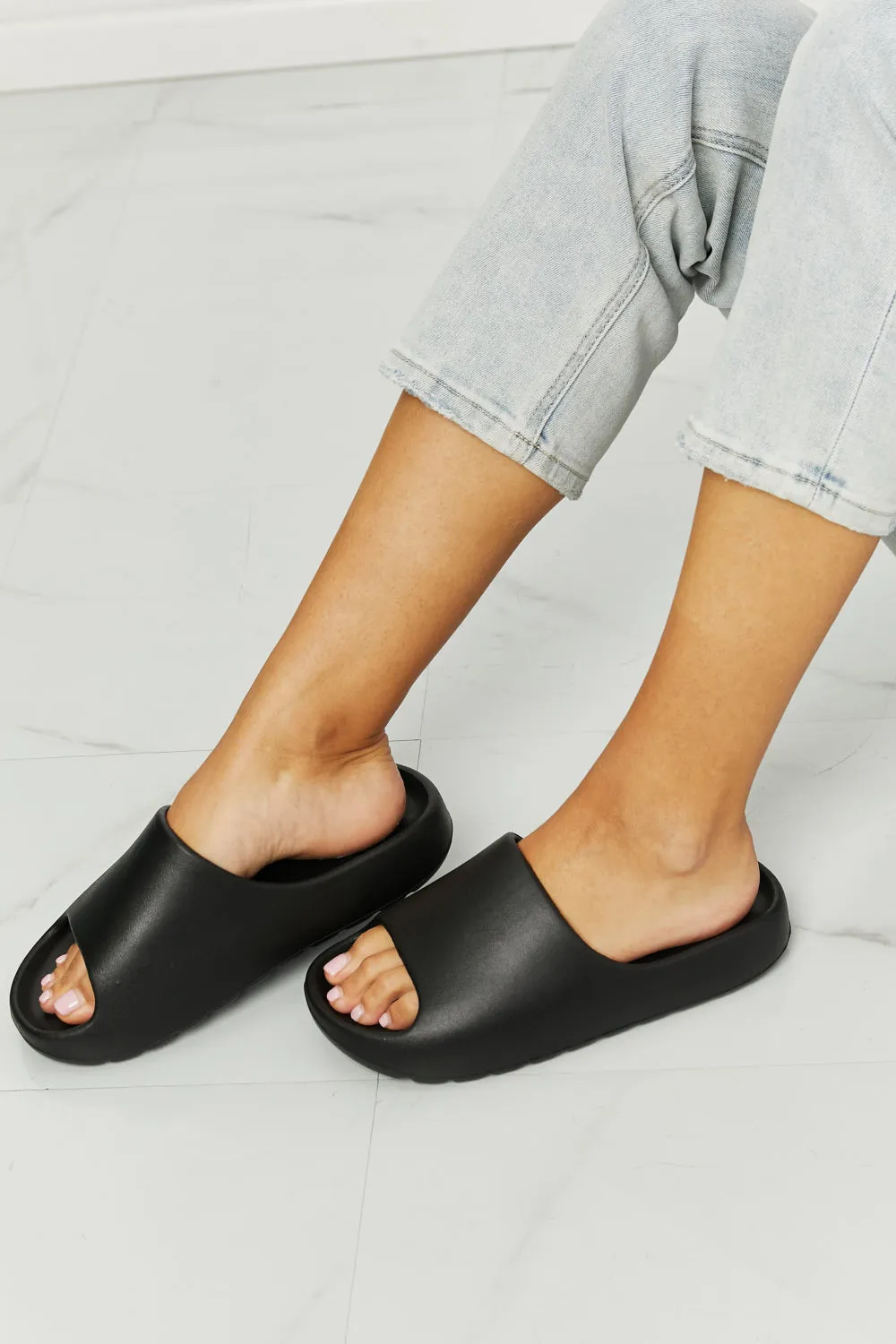 In My Comfort Zone Slide Flats in Black