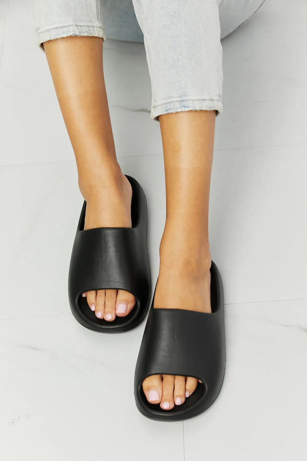 In My Comfort Zone Slide Flats in Black