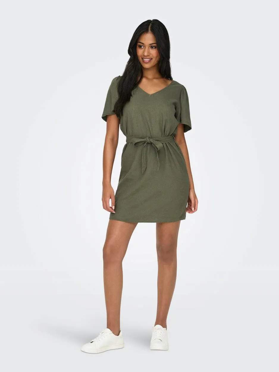 Jdysay S/s Bell Sleeve Dress Wvn No - Army