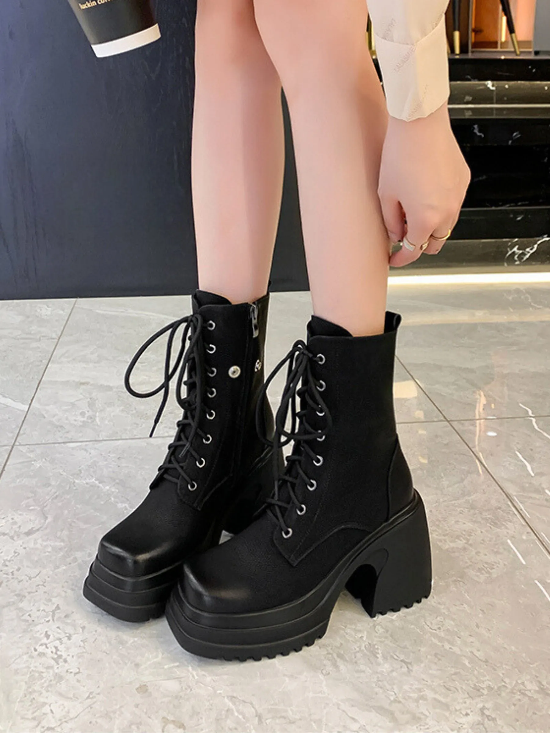 Kelis Genuine Leather Combat Boots