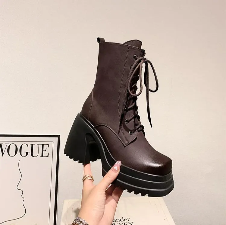 Kelis Genuine Leather Combat Boots