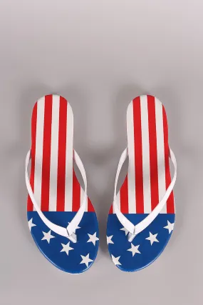 Liliana Stars and Stripes Thong Flat Sandal