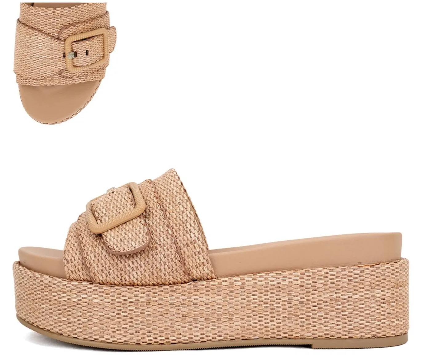 Lulah Tan Raffia Sandal