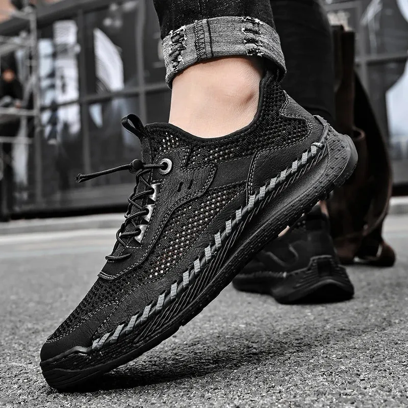 Men Casual Sneakers Driving Shoe Leather Tooling Shoe Footwear