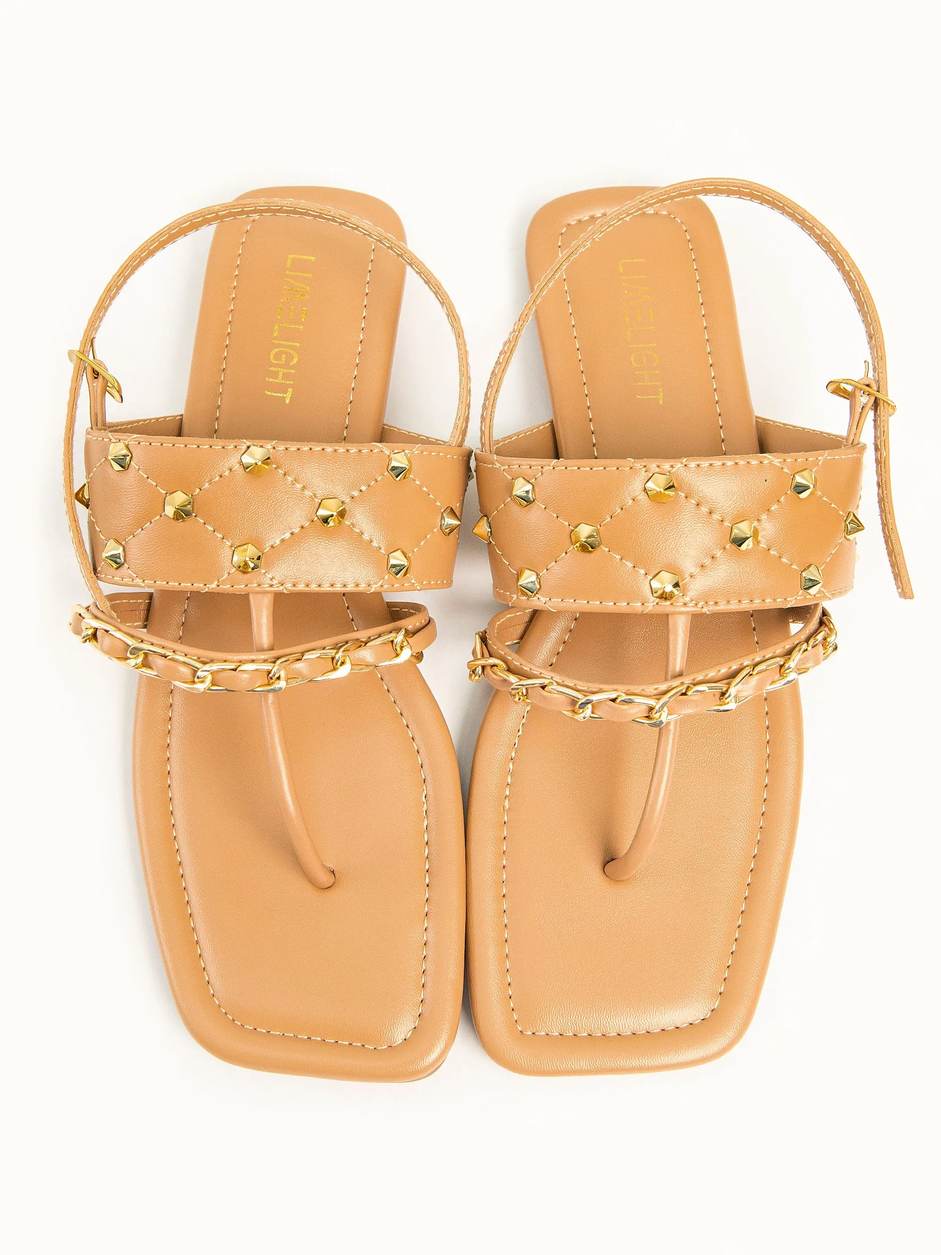 Metallic Embellished Sandals