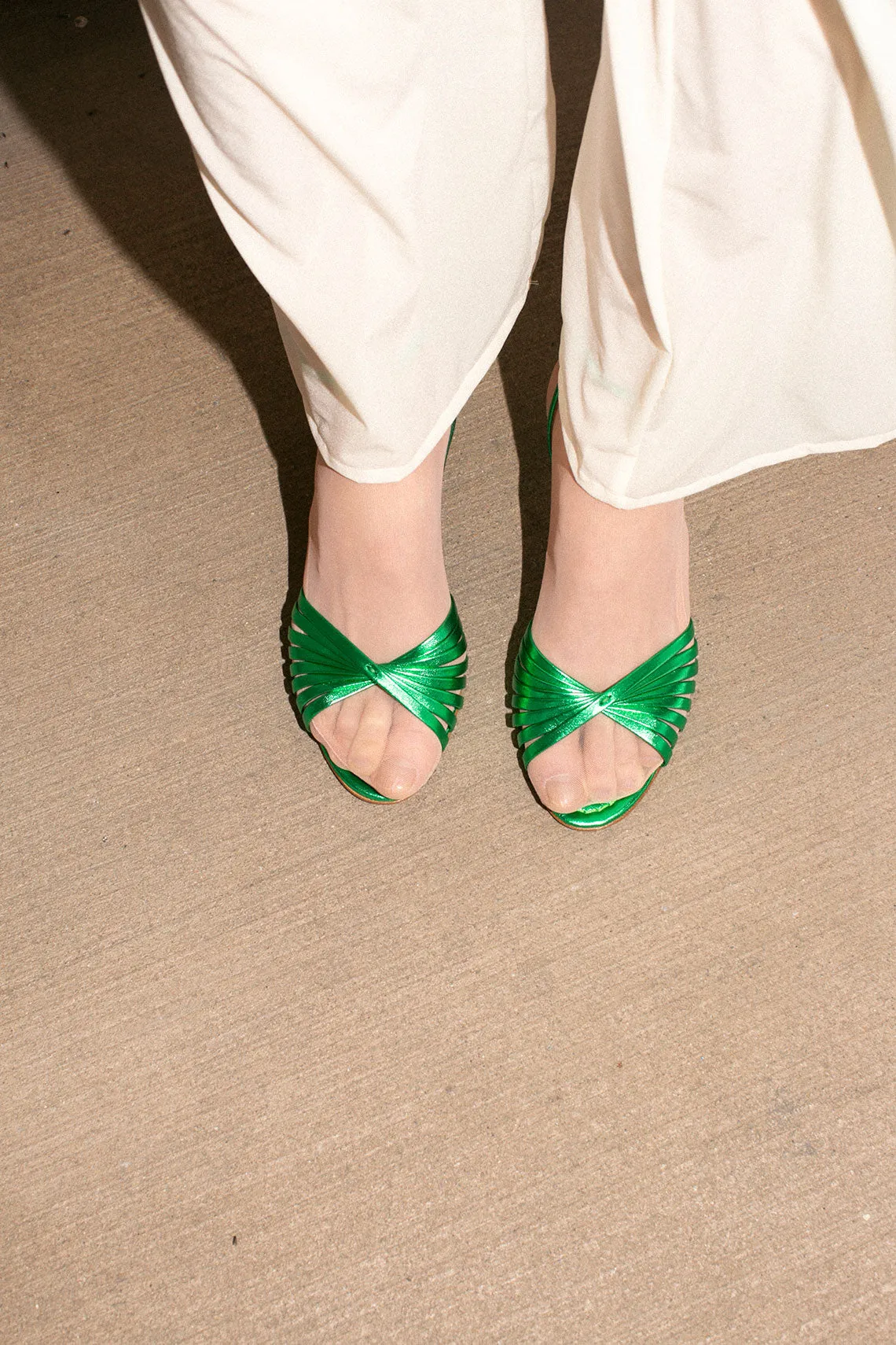 Metallic Verde Lina Sandal