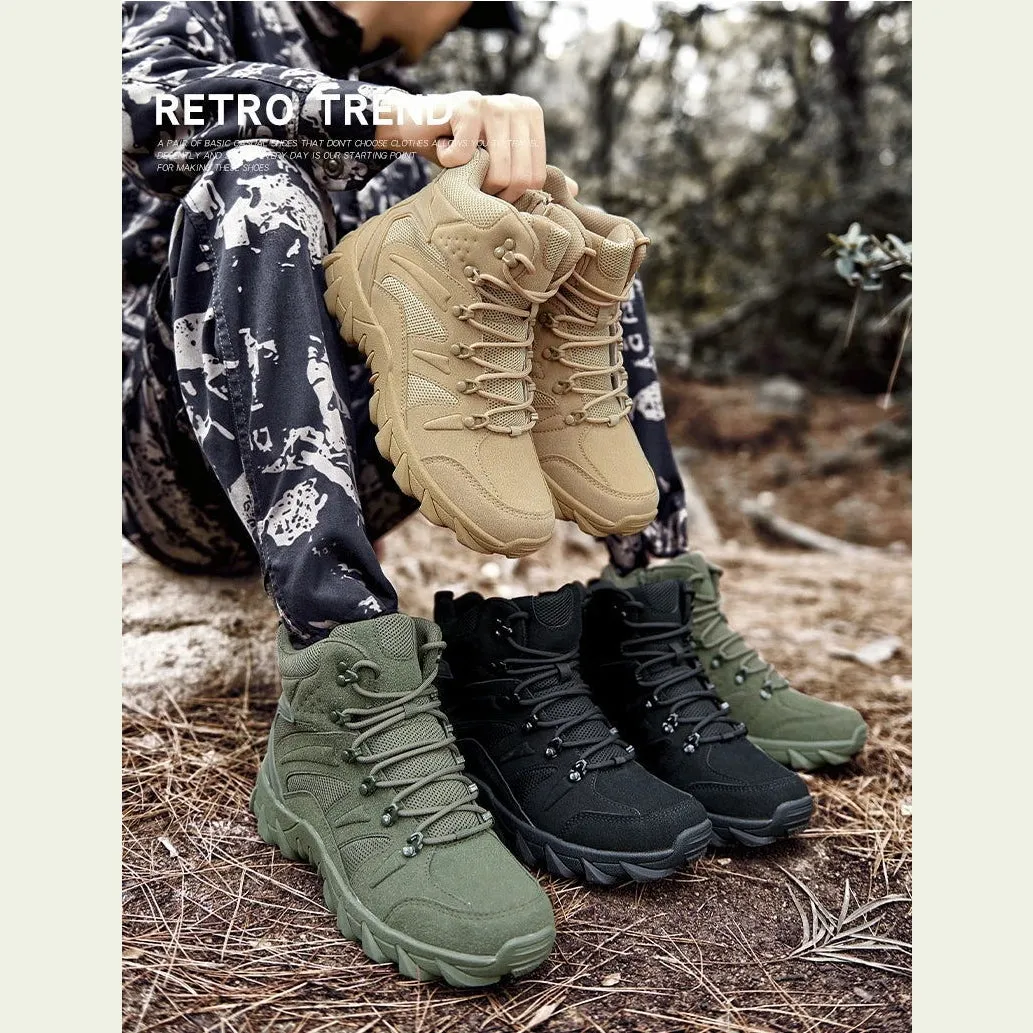 Military Man Tactical Boots Army Boots Men's Casual Shoes Hiking Boots Male Sneakers Sports and Leisure Loafers Platform Sports