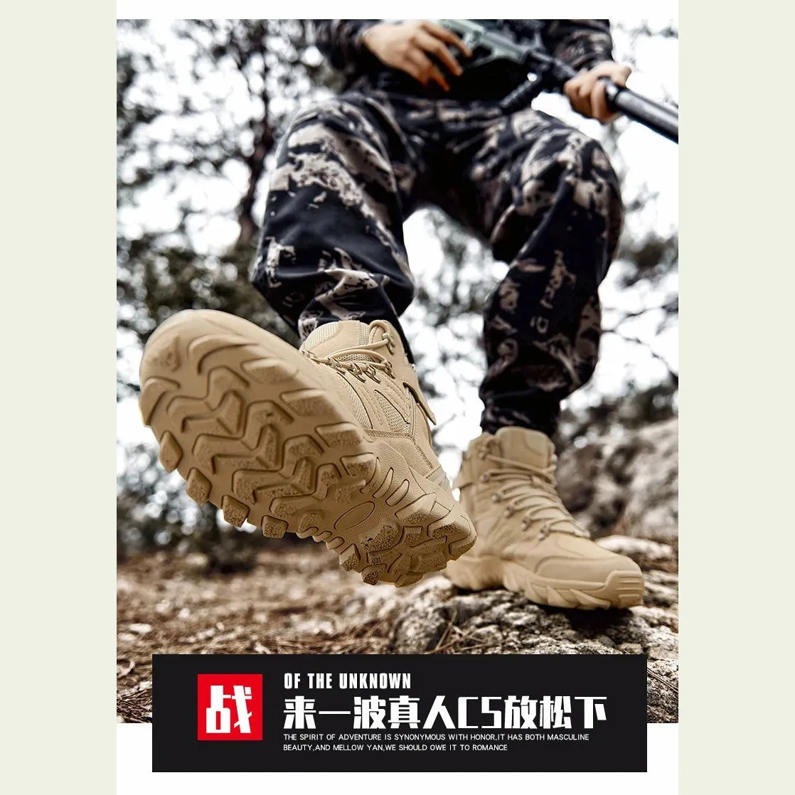 Military Man Tactical Boots Army Boots Men's Casual Shoes Hiking Boots Male Sneakers Sports and Leisure Loafers Platform Sports