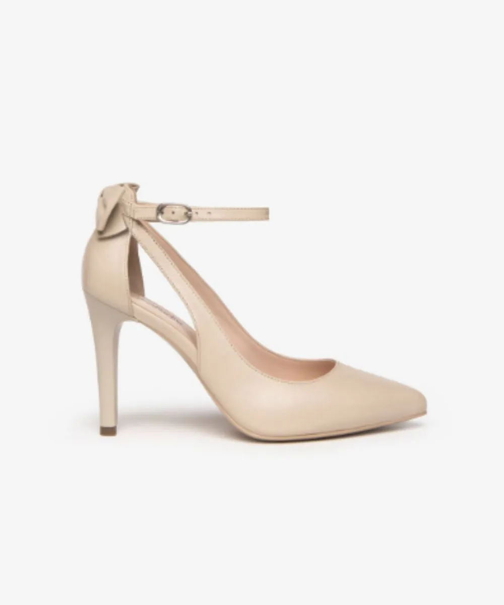 NERO GIARDINI LEATHER HEELS IN NUDE