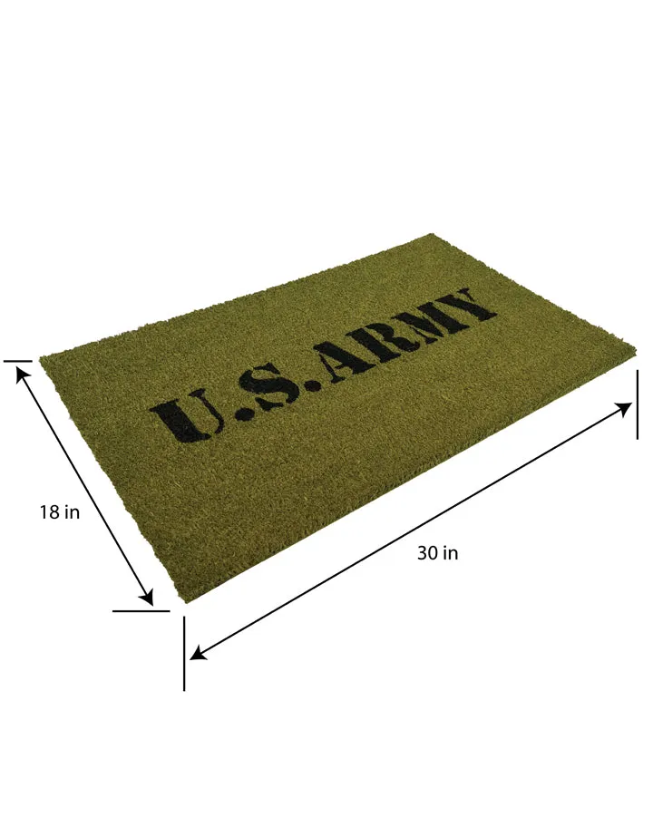 "US Army" Olive Green Rubber Doormat for Army Home Decor