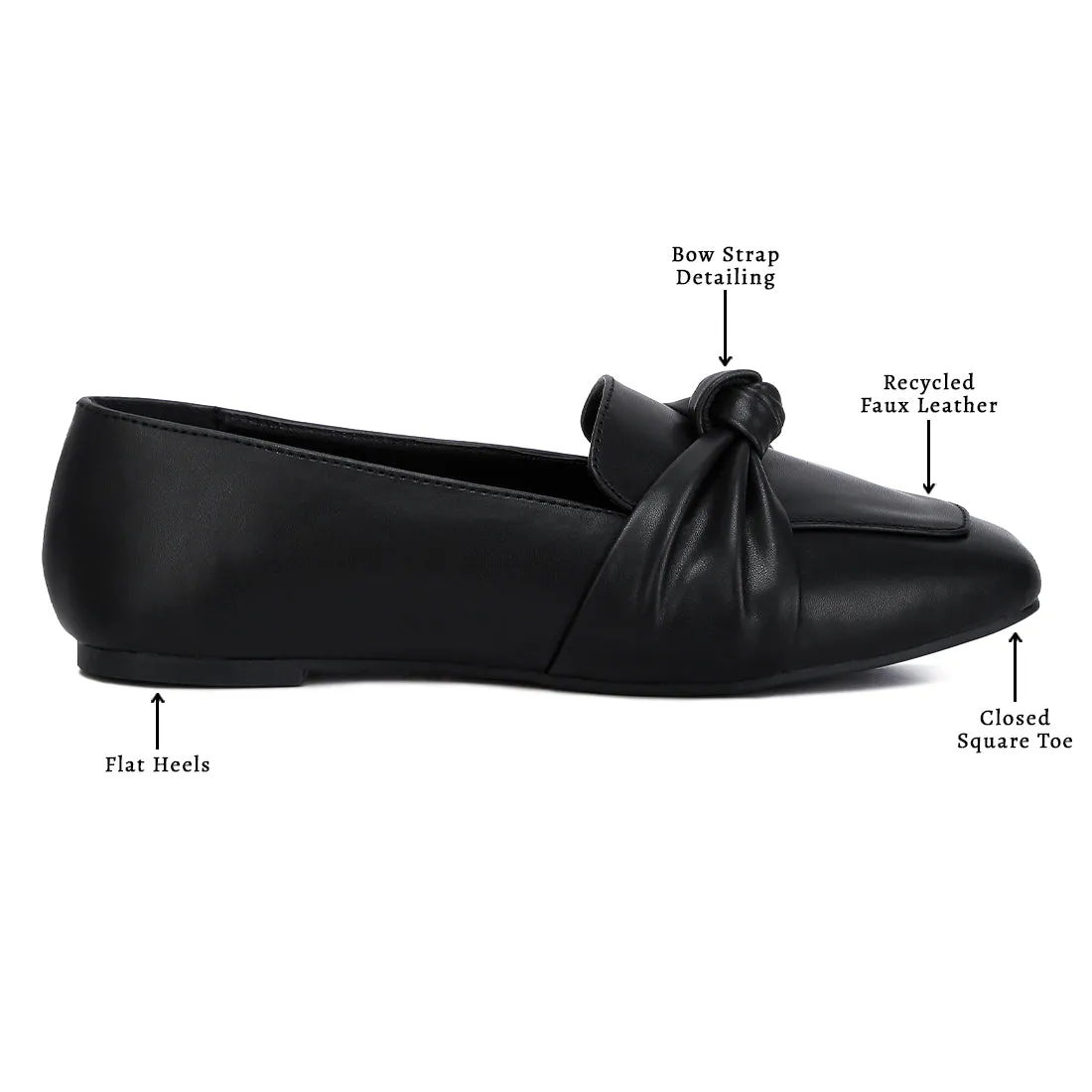 Recycled Faux Leather Flat Loafers