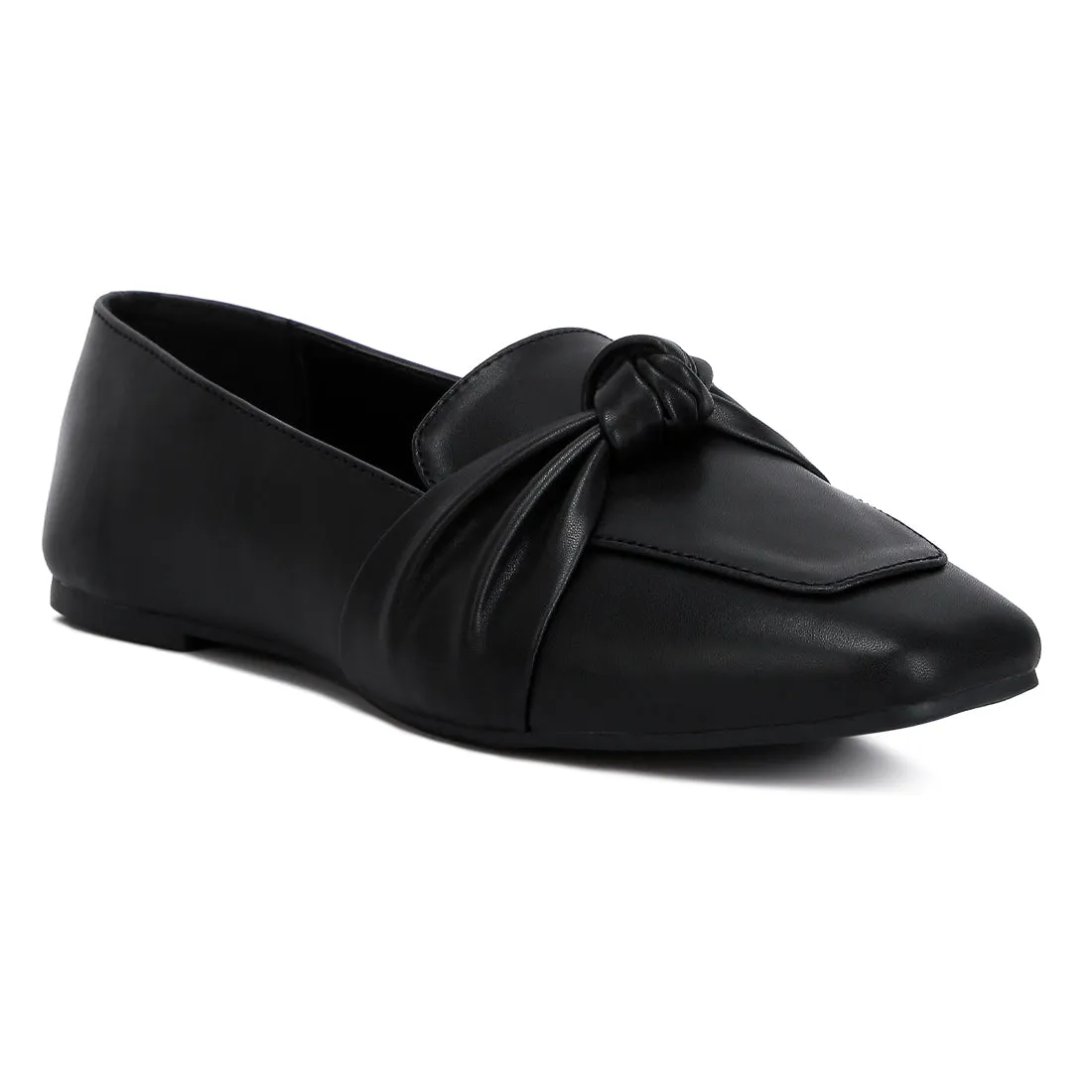 Recycled Faux Leather Flat Loafers