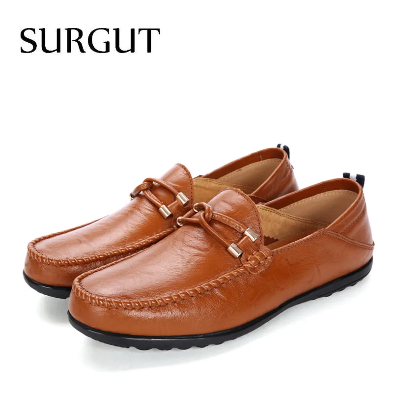 Soft Loafers For Men Casual Shoes Summer Breathable Luxury Brand Pu Flat Shoes Big Size 37-47