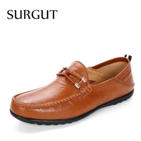 Soft Loafers For Men Casual Shoes Summer Breathable Luxury Brand Pu Flat Shoes Big Size 37-47