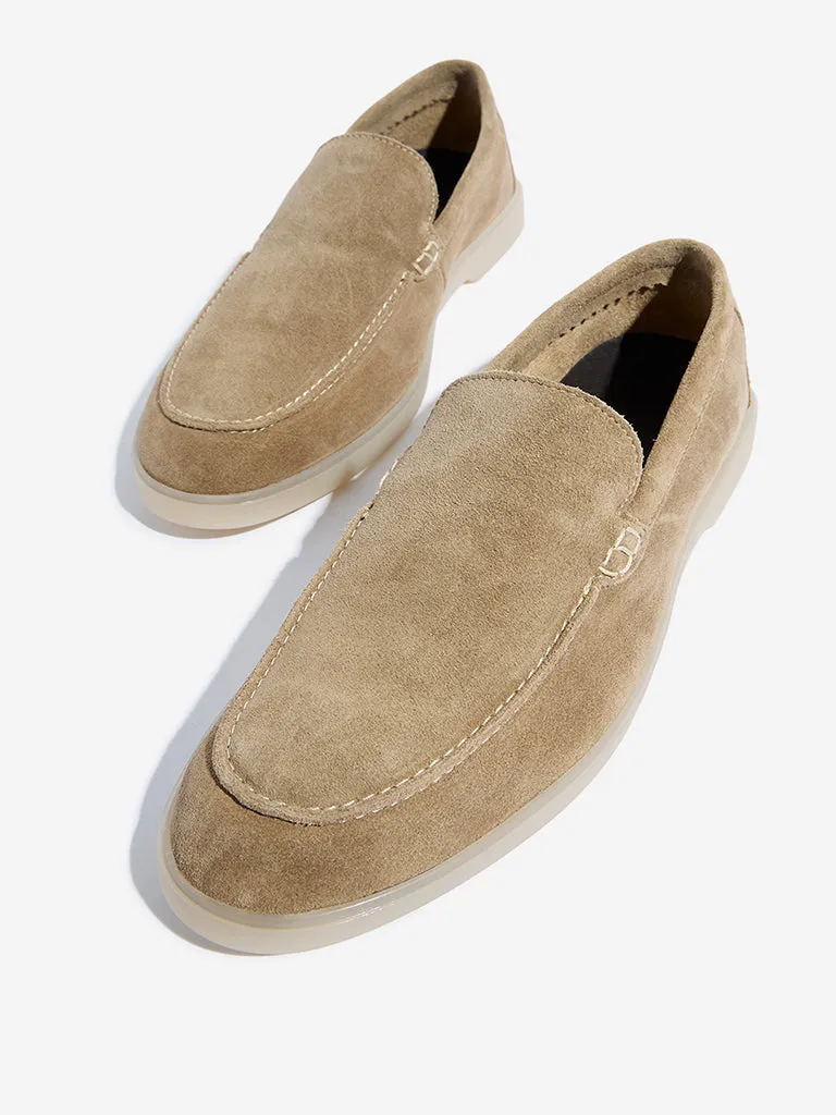 SOLEPLAY Beige Faux-Suede Loafers