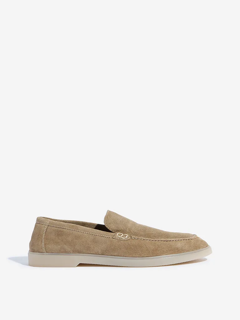 SOLEPLAY Beige Faux-Suede Loafers