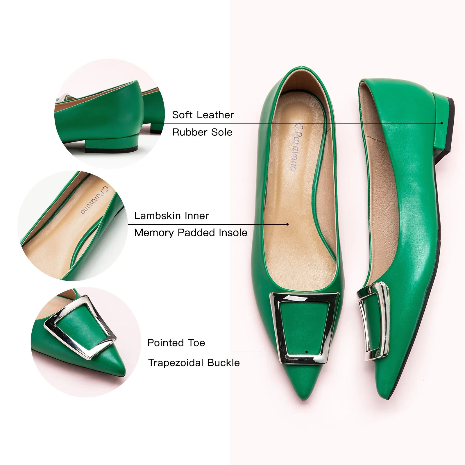 Trapezoidal Buckle Flats (Aida)