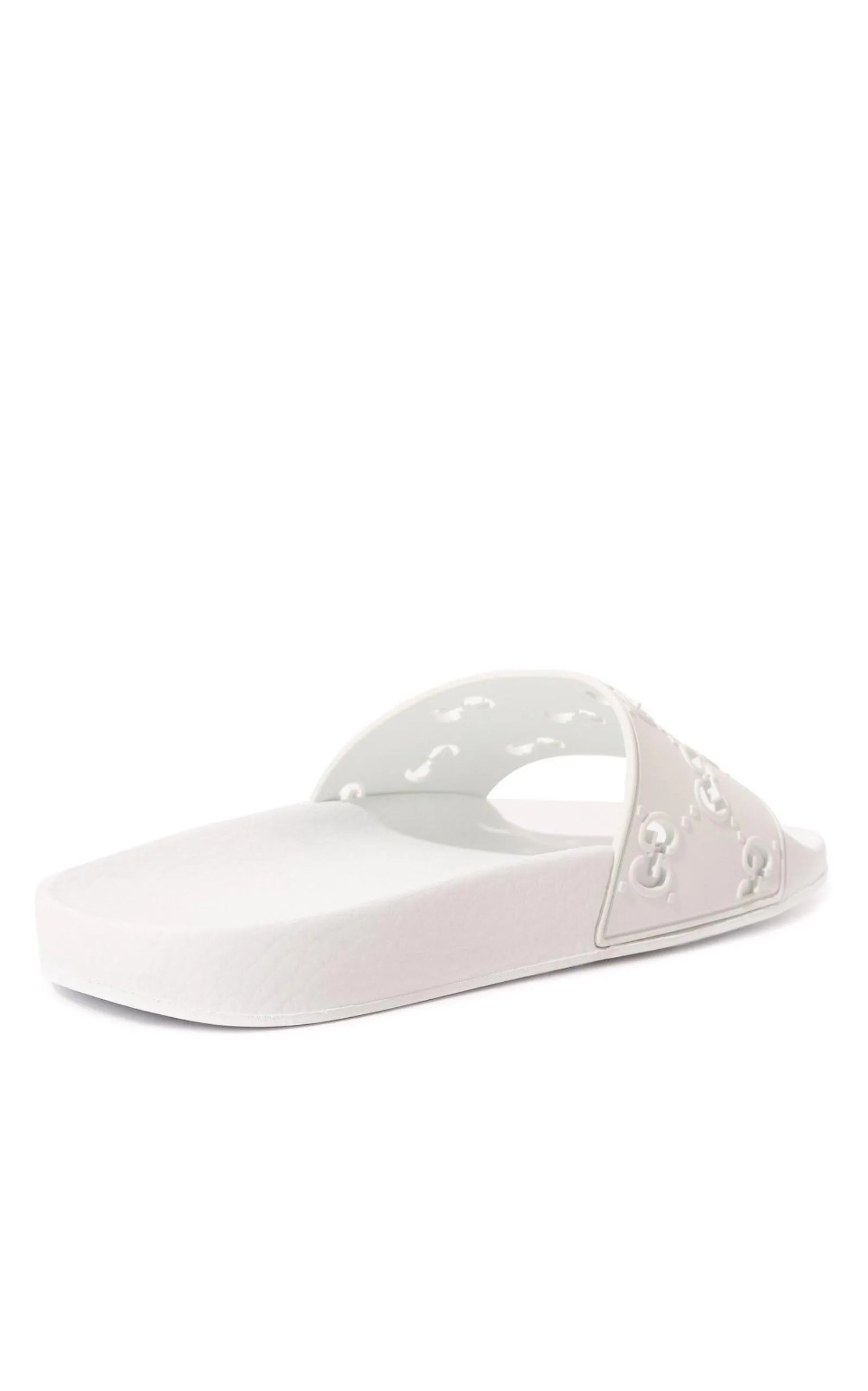 White GG Slide Sandal