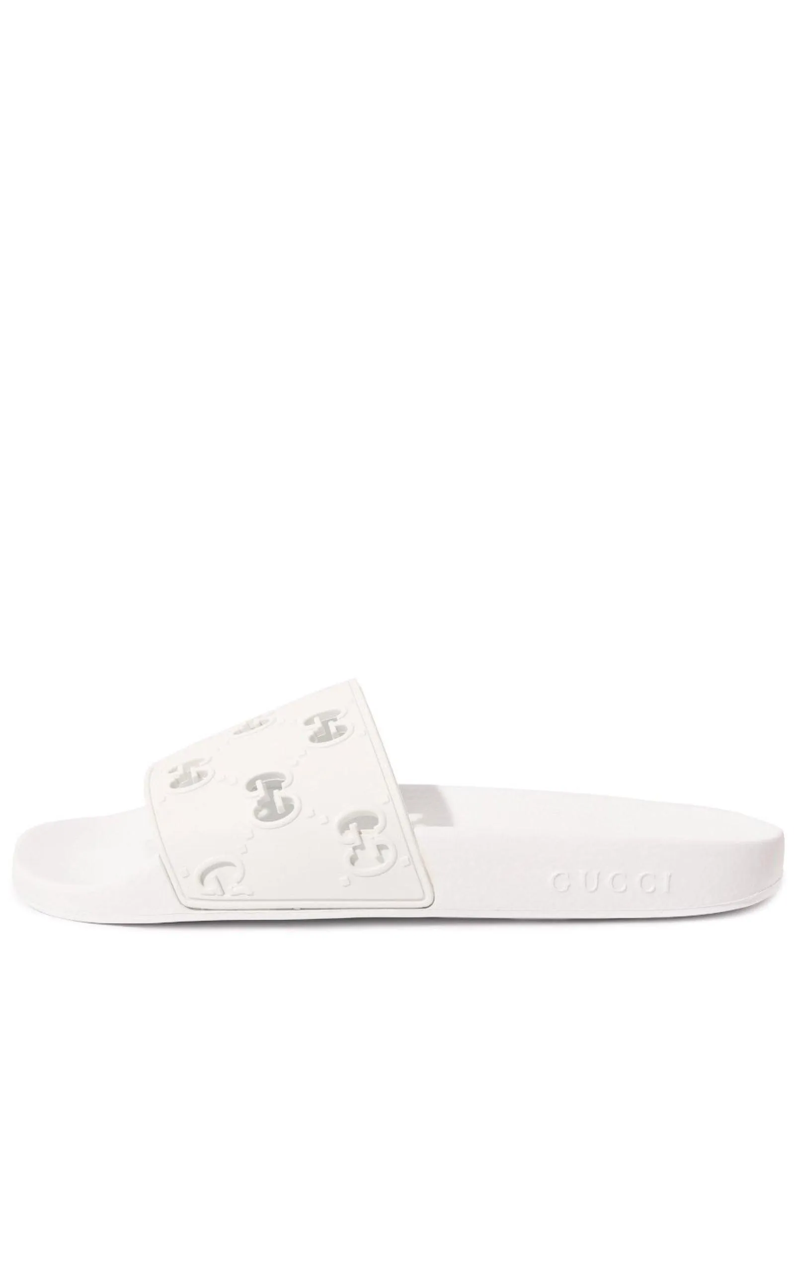 White GG Slide Sandal