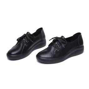 Women's Casual Lace-Up Round Toe Moccasins