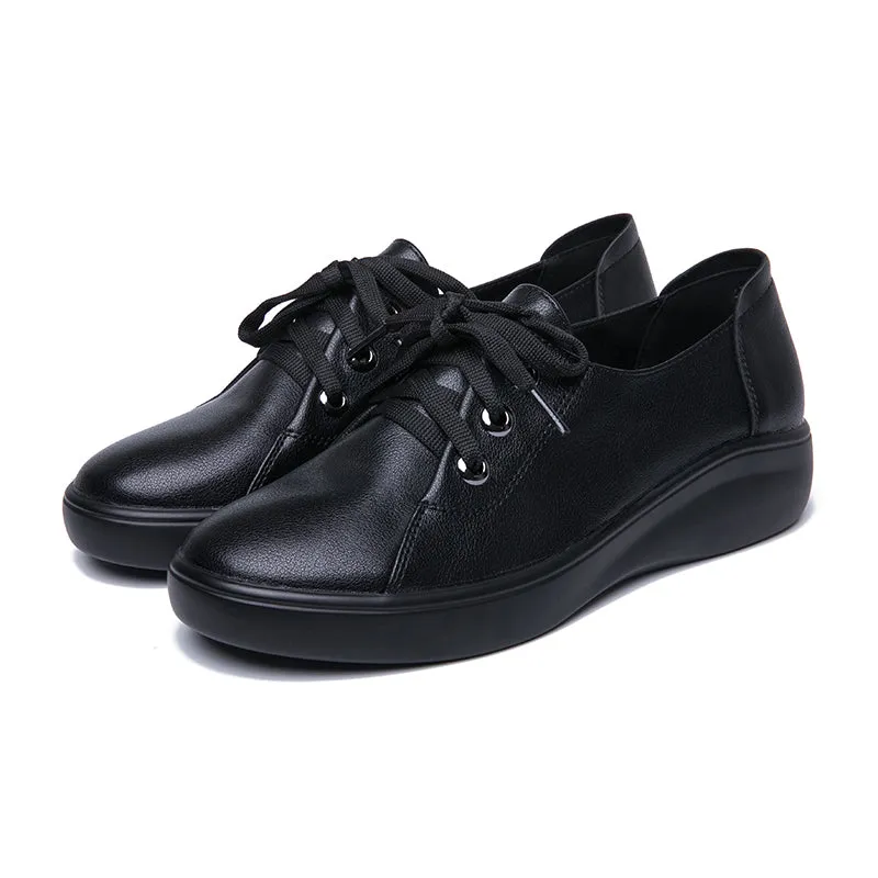 Women's Casual Lace-Up Round Toe Moccasins