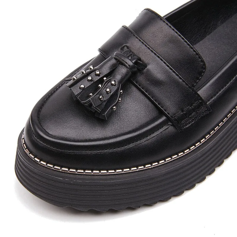 Women's Casual Platform Tassel Moccasins