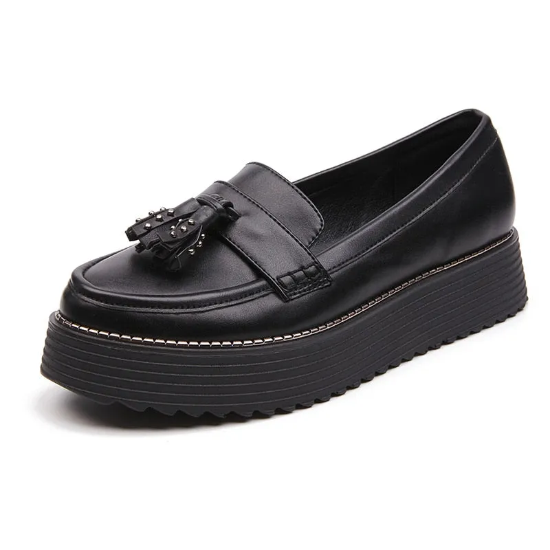 Women's Casual Platform Tassel Moccasins