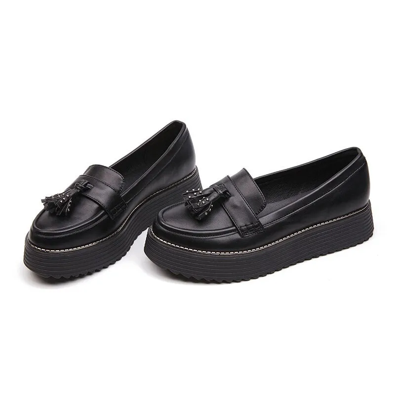 Women's Casual Platform Tassel Moccasins