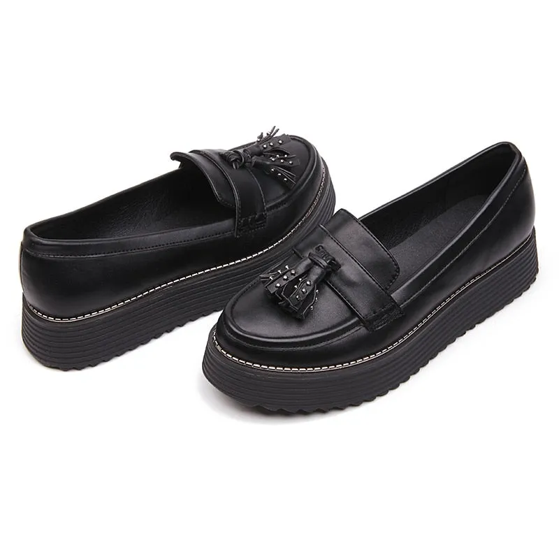 Women's Casual Platform Tassel Moccasins