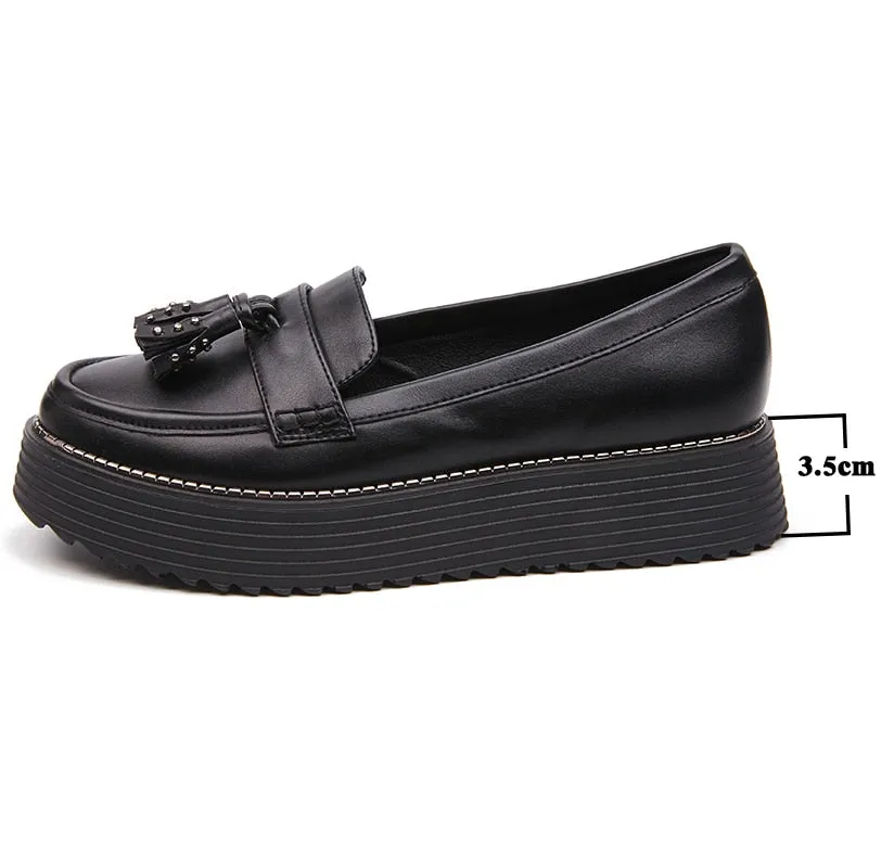 Women's Casual Platform Tassel Moccasins