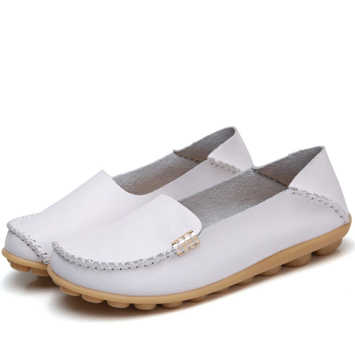 Women's Summer Soft Leather Casual Flats | Plus Size